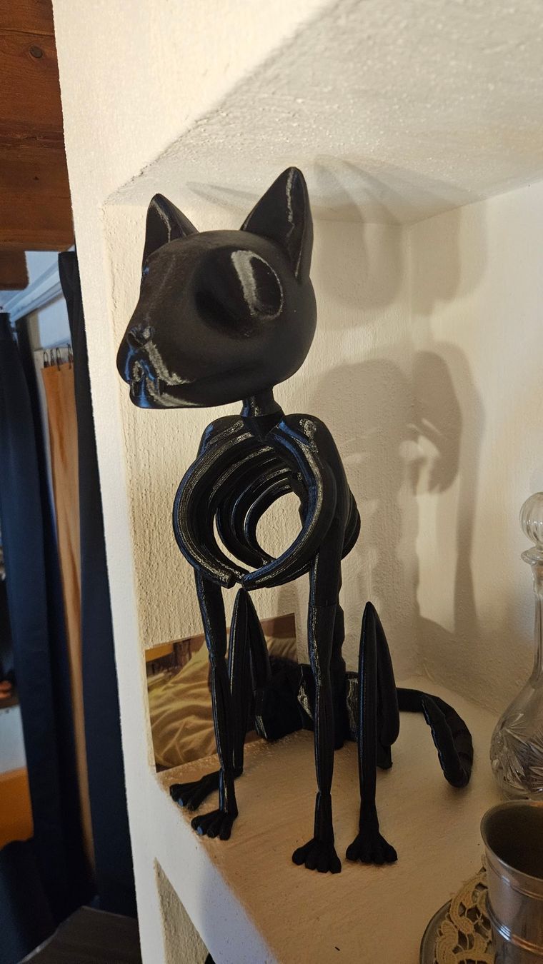Statuette: Déco Halloween : Chat squelette noir, impression 3D! – Usato da Biel/Bienne venduto da Sylv_1T1 5