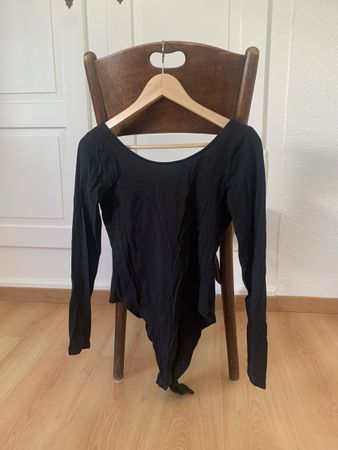 Damen Body schwarz Langarm tiefer Rückenausschnitt