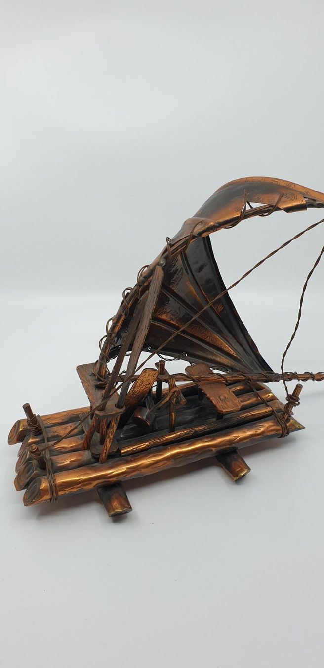 Figuren: Floss, Segelschiff, Kupfer und Messing Schiff – Gebraucht aus Emmen von Brockofsky 3
