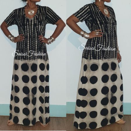 Sommer Shibori Handgefärbt 100%Baumwolle Maxikleid XS-M