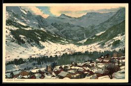 AK Adelboden, Teilansicht im Schnee