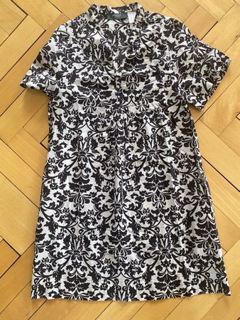 Robe d été La Redoute coton fantaisie beige/marron taille 34