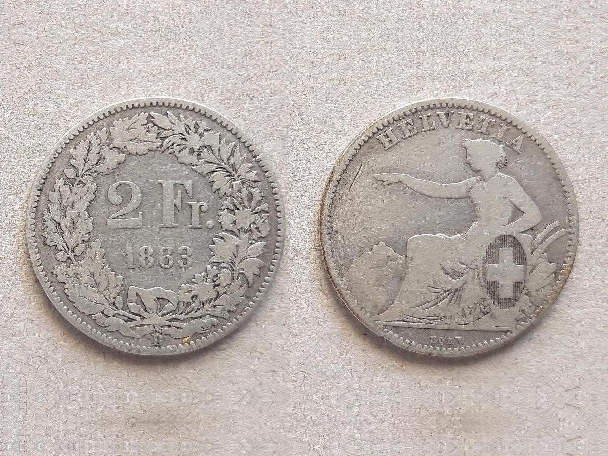 Tutti le monete: Zweifränkler 1863 – Usato da Oberengstringen venduto da Goldhase01