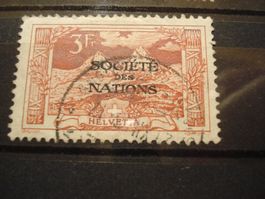 3.- Marke mit Üdruck Societe des Nations o