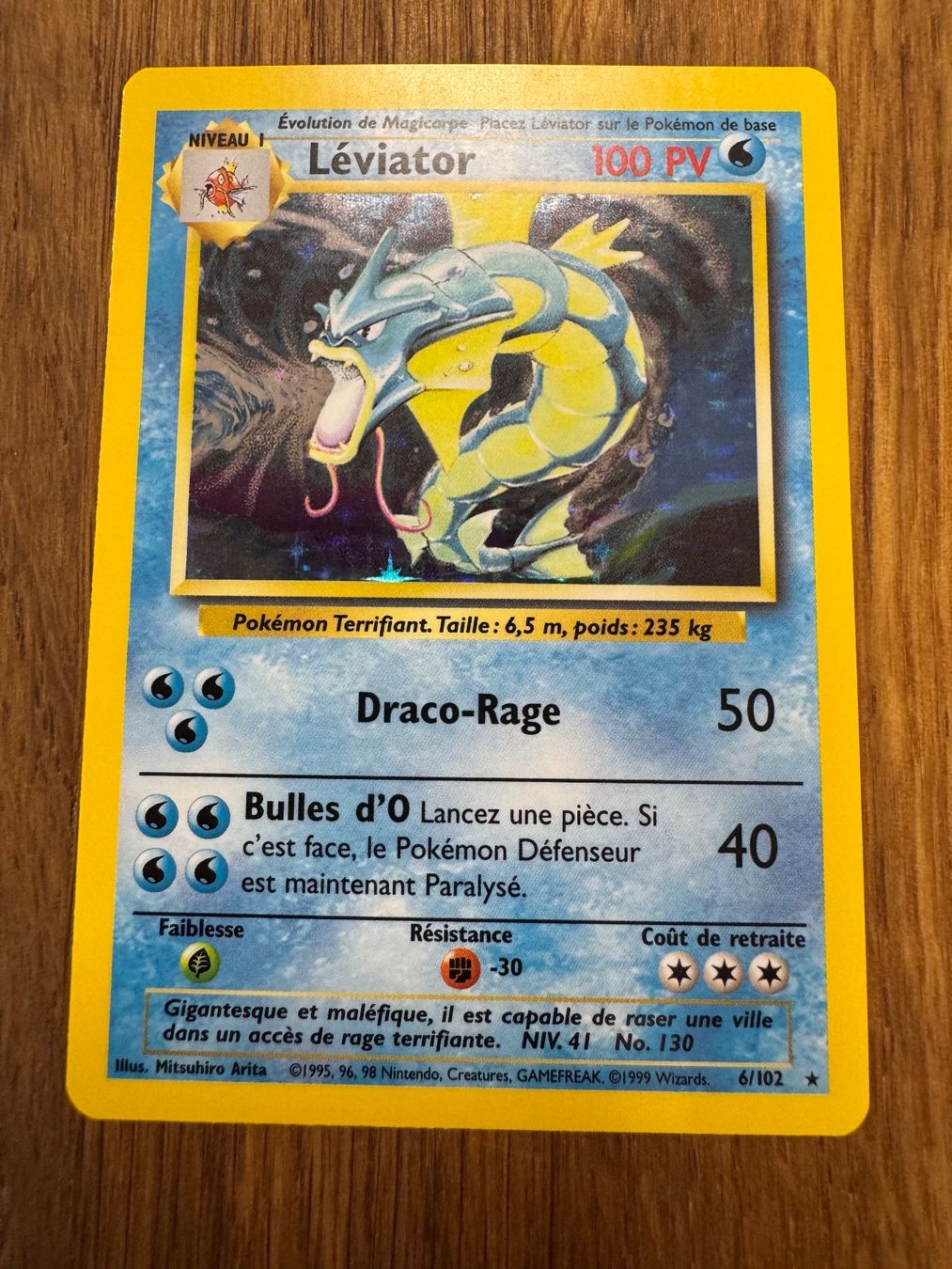 Pokémon Sammelbilder & Trading cards: Pokemon FR Léviator Holo Base set 6/102 wizard – Gebraucht aus Genève von rei_m5md