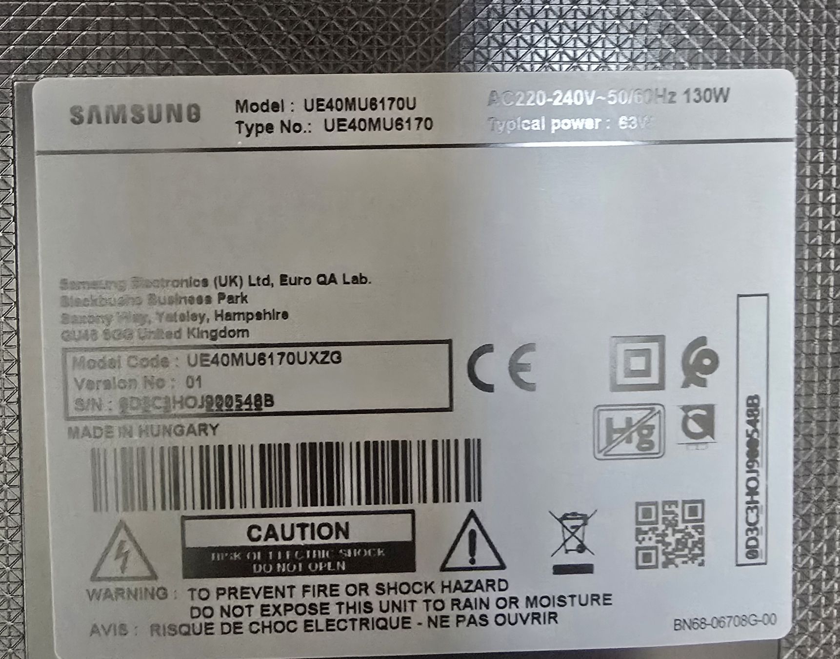 Televisori: Samsung UE40MU6170U – Usato da Niederbipp venduto da Em.Ai 3
