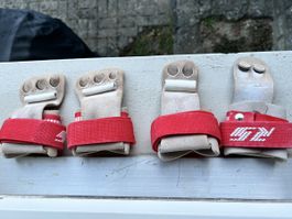 Turn-Reckriemen Leder rot zwei Paare 