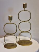 2er Set CASA Kerzenständer Gold Metall