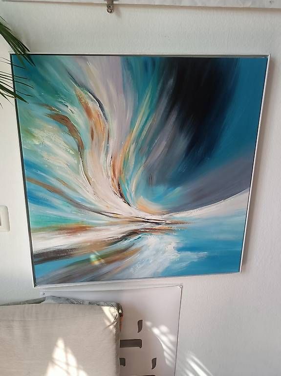 Dipinti: Abstrakt Acryl Gemälde gerahmt – Usato da Zürich venduto da ABraun1980