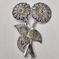 Broche d'Artiste en Argent Sterling Plaqué Rhodium - Haute J