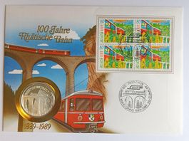 Numisbrief 100 Jahre Rhätische Bahn mit Silber ab 1 Fr.