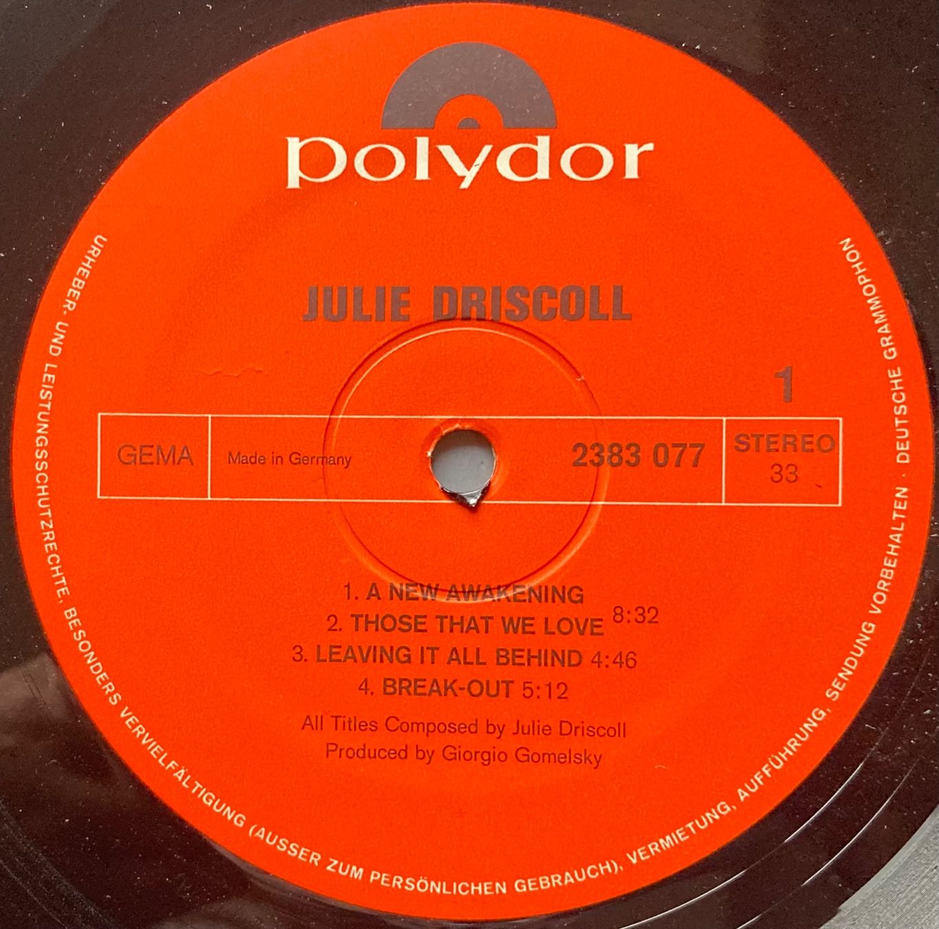 Dischi in vinile: JULIE DRISCOLL - 1969 – Usato da Poliez-Pittet venduto da Newtown-Records 2