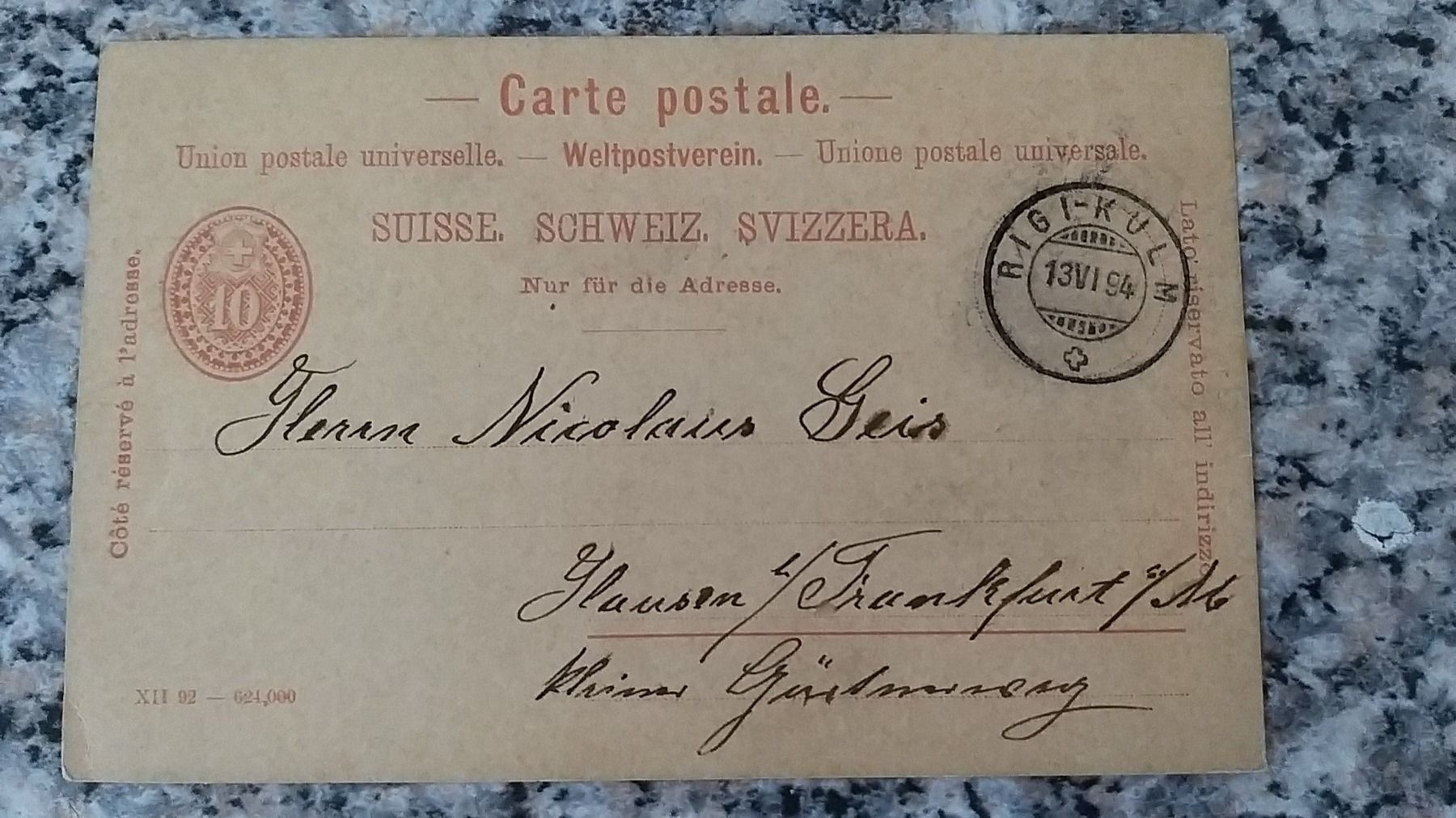 Cartoline postali: Rigi Vitznau 1894 – Usato da Vitznau venduto da Kajakfahrer 1