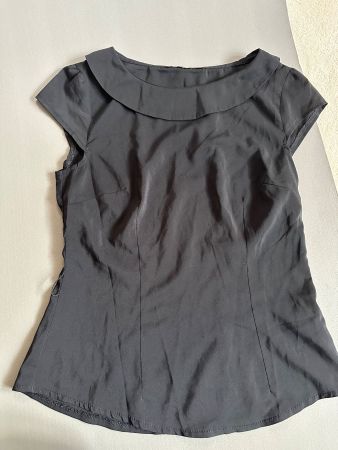 🟢 haut / chemisier / top noir H&M Vintage col Claudine