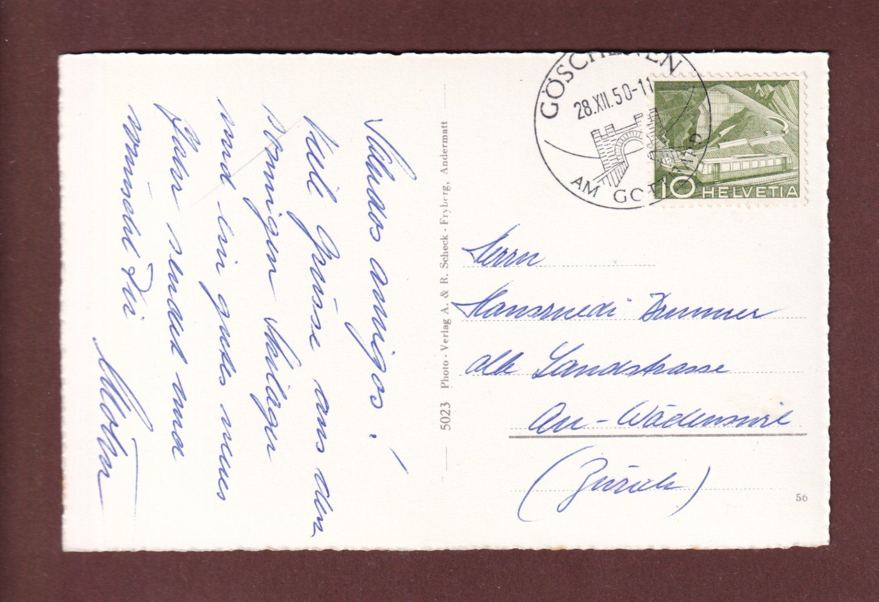 Ansichtskarten: ANDERMATT - 1950 – Gebraucht aus Pully von nicecards-shop 1