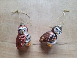 2 hübsche Eulen, Weihnachten, Baumschmuck, Deko, Advent. NEU