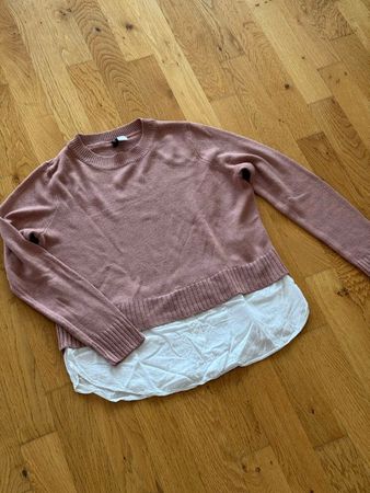 H&M Divided Damenpullover Gr. S rosa mit Bluseteil