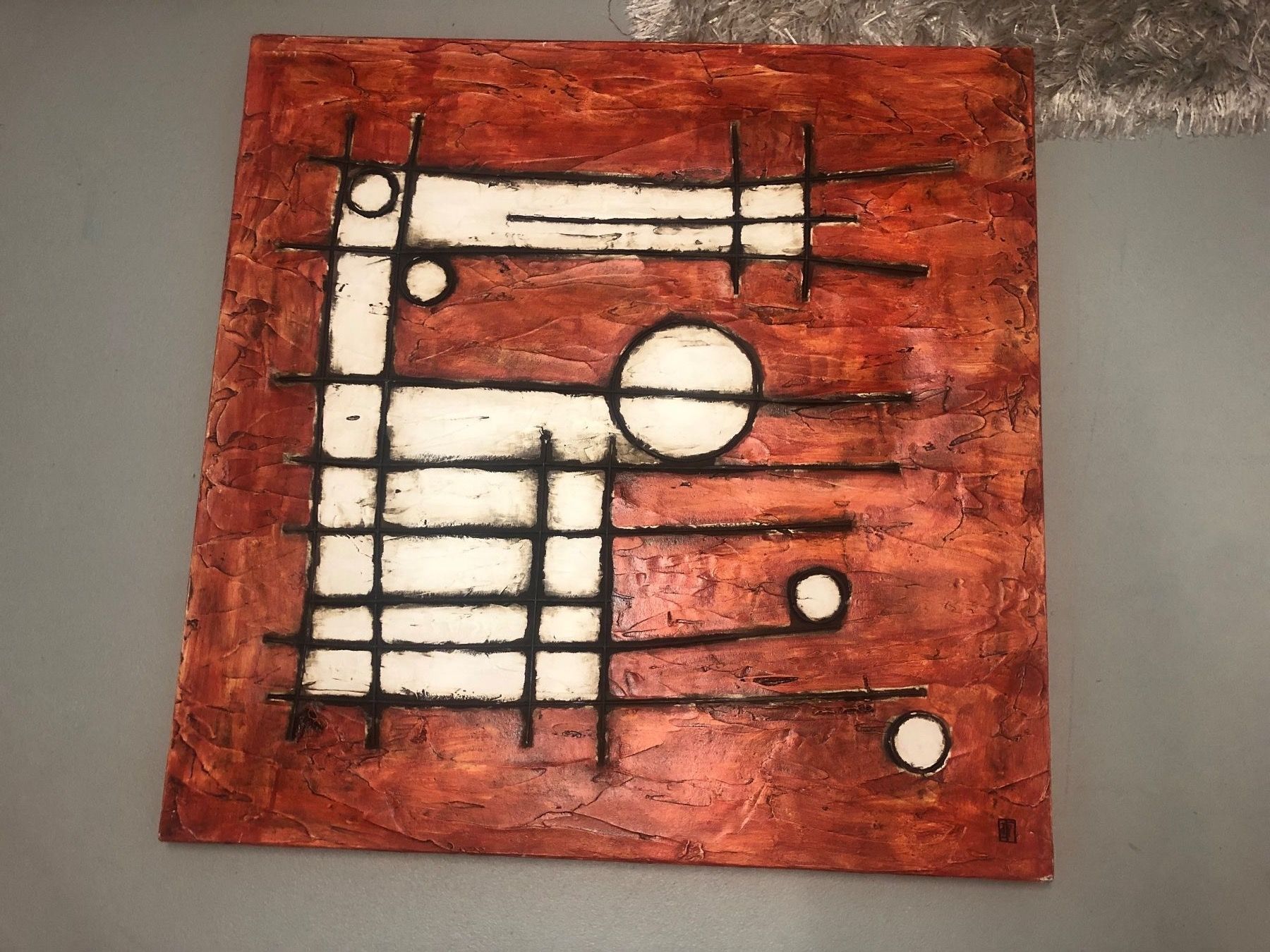 Gemälde: Composition, 100x100cm – Gebraucht aus Schlieren von Calvinandhobbes