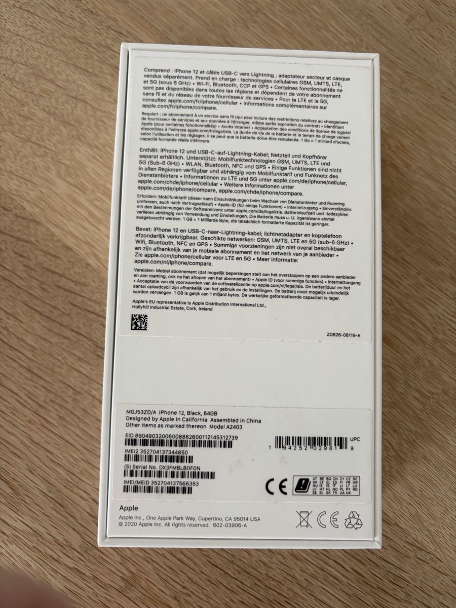 Apple Handys / Smartphones: 1 iPhone 12**64GB**Black** – Gebraucht aus Volketswil von Car6 6