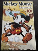 Plaque émaillée façon vintage Mickey Mouse Magazine