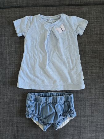 kinderset Set Name It Light Blue Butterfly Size 62