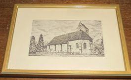 Federzeichnung  Dorfkirche St. Justus in Flums