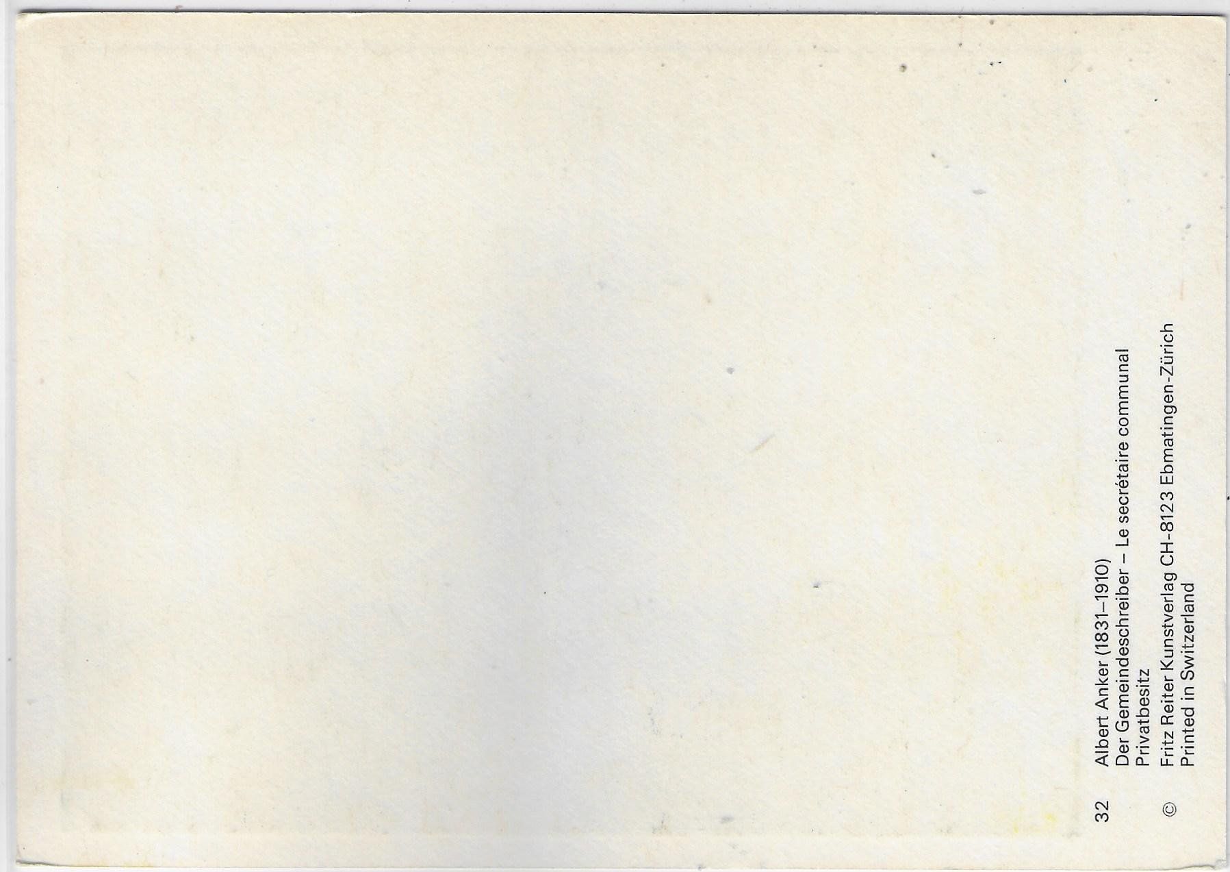 Cartoline postali: Albert Anker - DerGemeindeschreiber – Usato da Ettingen venduto da Kartenplanet 1