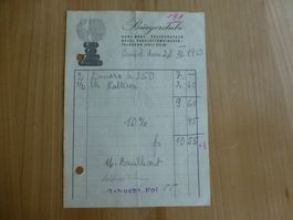 Basel, Restaurant Bürgerstube, Hans Wahl. Quittung 1950