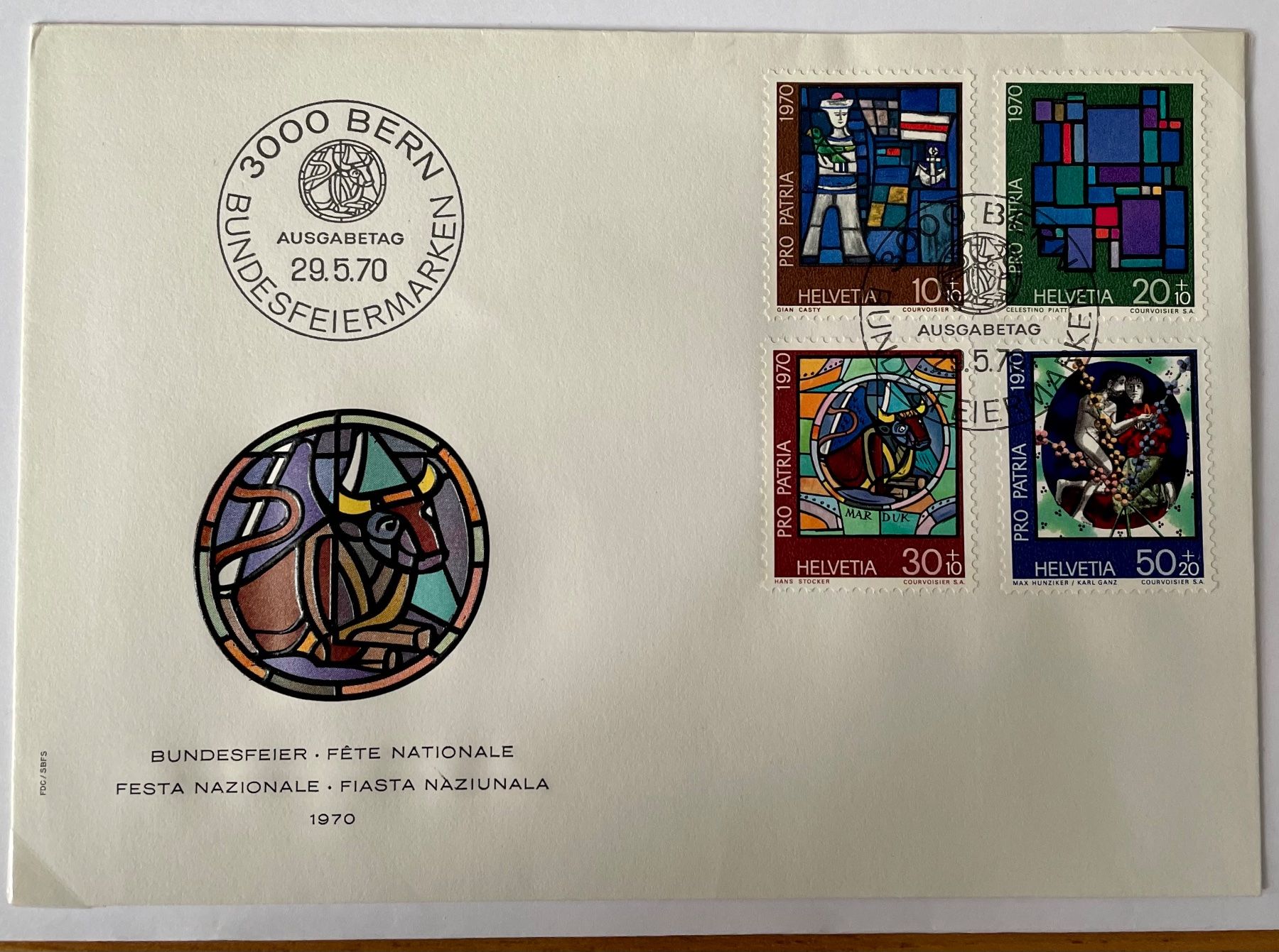 Tutti i francobolli: Satzbrief Pro Patria FDC 29.5.1970, siehe Abbildung – Usato da Rorschach venduto da Ziltenera