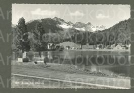 AK sw Arosa GR am Obersee,Bahnhof,Post-Hotel,Seeboden ≈ 1944