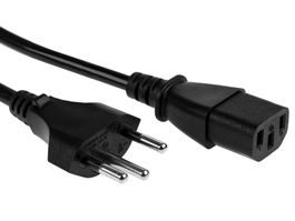 Netzkabel mit Schweiz Stecker C13 schwarz gebraucht 6 Stück
