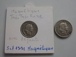 10 ct 1931 + 5 ct 1931 magnétique