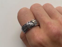 XENOX Edelstahl Silber Band Ring