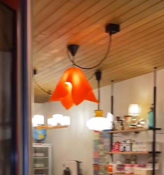 Lampade: Orange Retro Plastic Ceiling Lamp 70s Style – Usato da Unterseen venduto da Pavema4 3