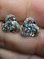 Boucles d'oreille argent avec diamants moissanite de 1 ct