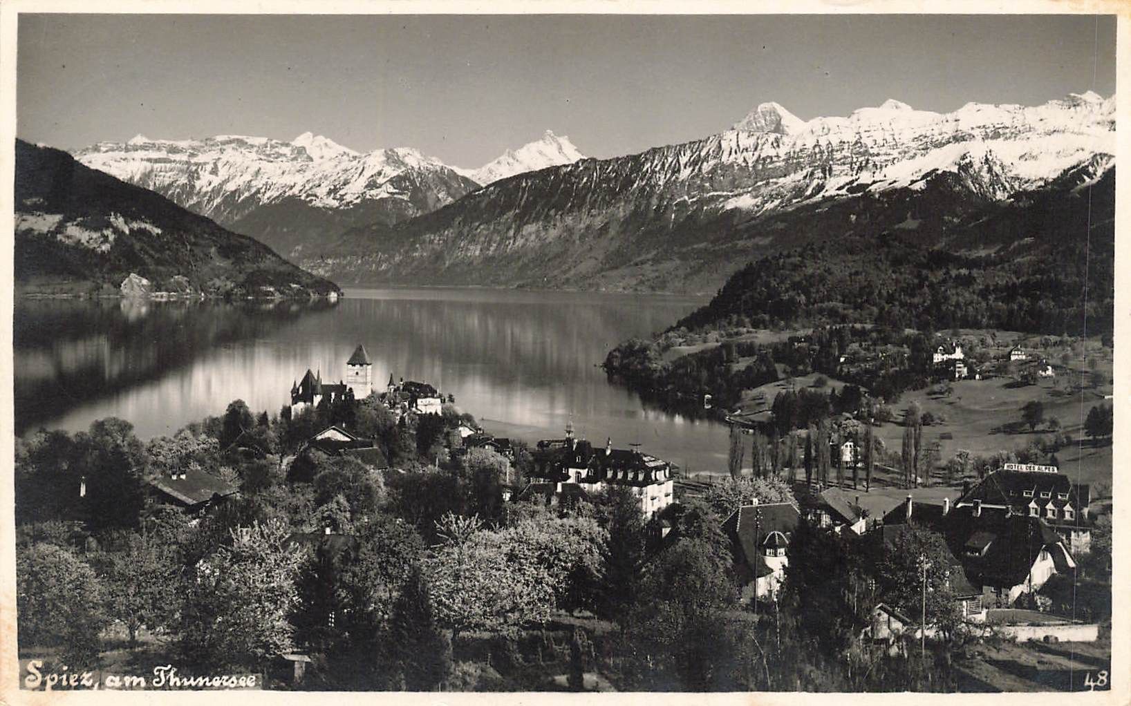 Ansichtskarten: Spiez am Thunersee – Gebraucht aus Biasca von Blenio71