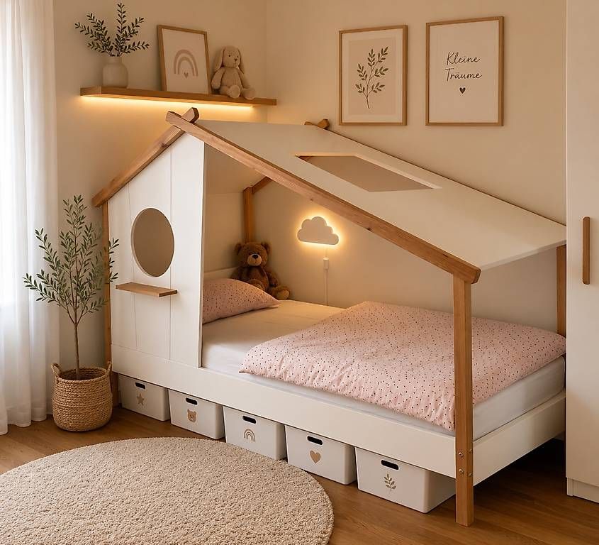 Letti: Kinderbett Hausbett 90x200cm mit Lattenrost – Usato da Zürich venduto da nam_cd9v