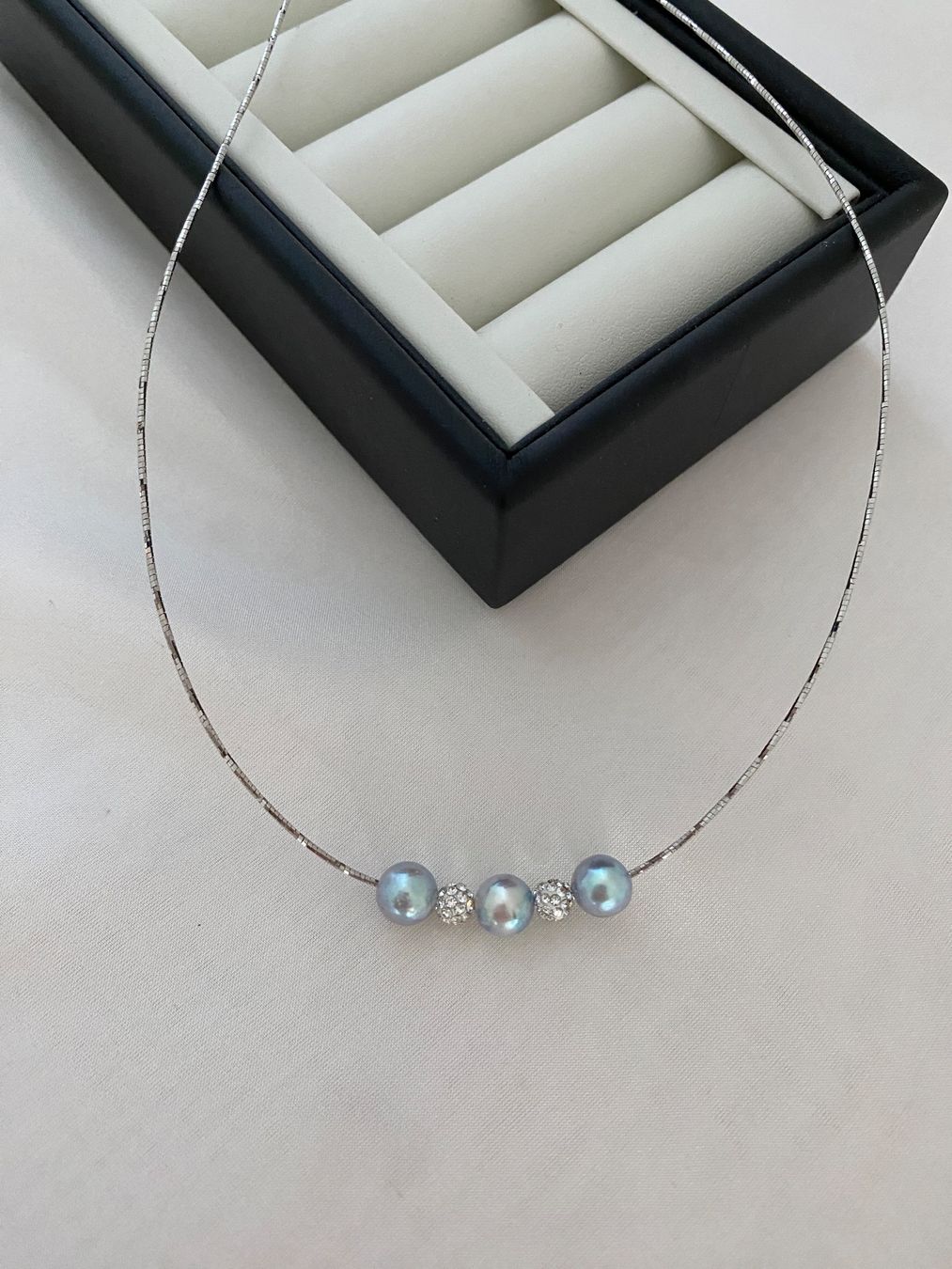 Catenine: Akoya Perlen Kette Chocker echte – Nuovo e nell'imballaggio originale da Sarnen venduto da yingsperlen