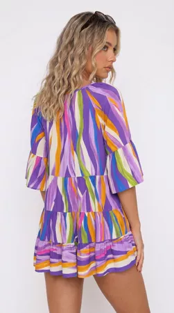Vestito donna stampa multicolore taglia M 100% cotone