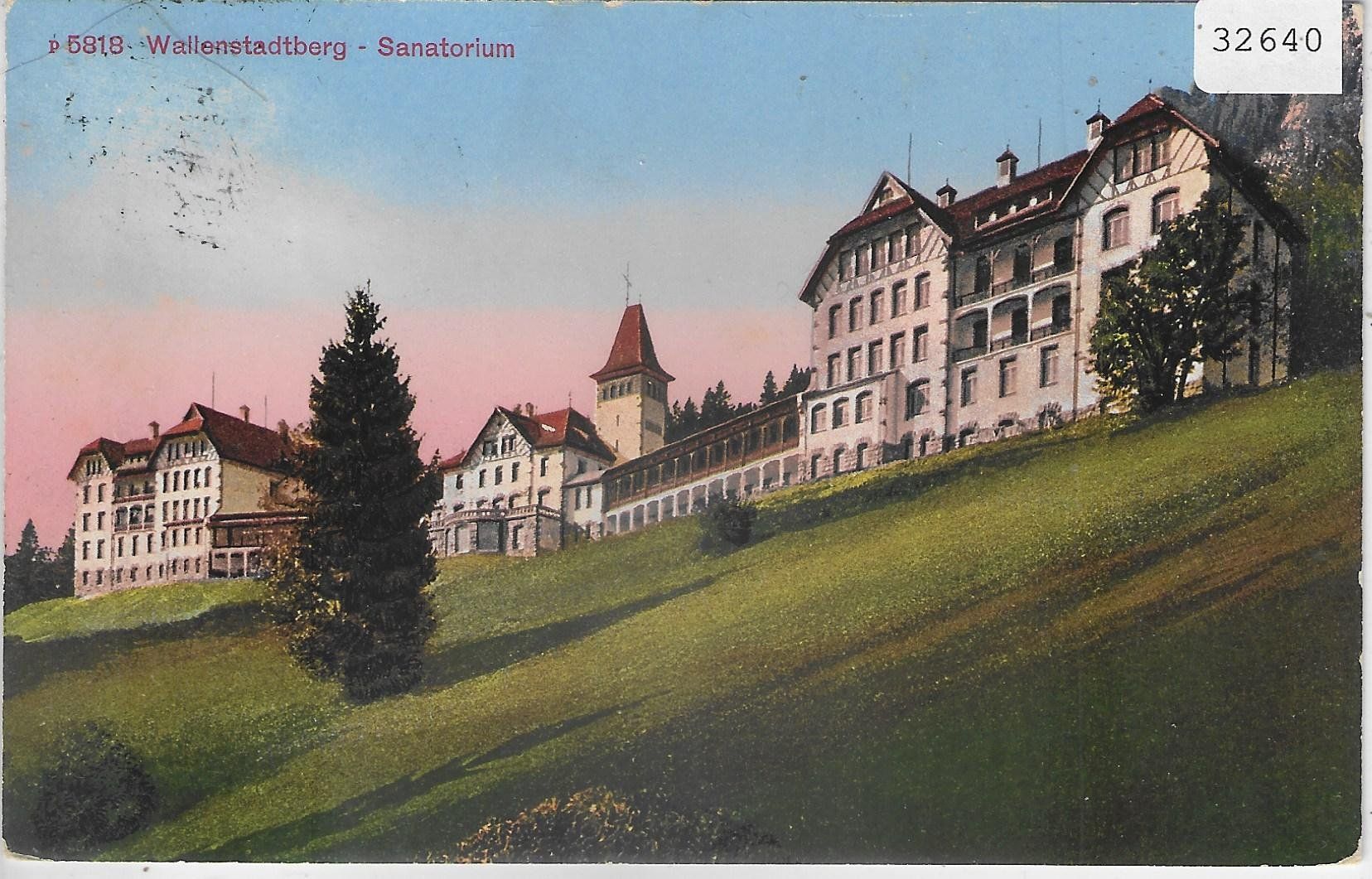 Cartoline postali: Wallenstadtberg Sanatorium - Litho – Usato da Ettingen venduto da Kartenplanet