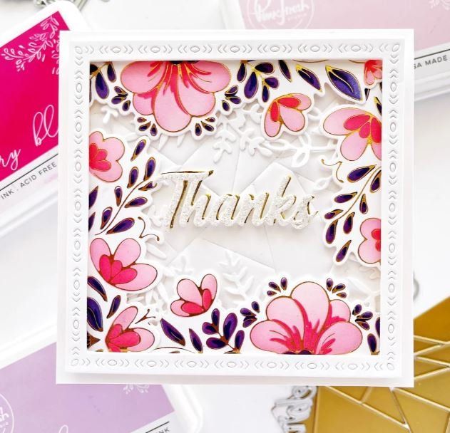 Sciablone: Pinkfresh Studio 3er Set Combo ** Charming Floral Border** – Nuovo e nell'imballaggio originale da Rubigen venduto da rofi100