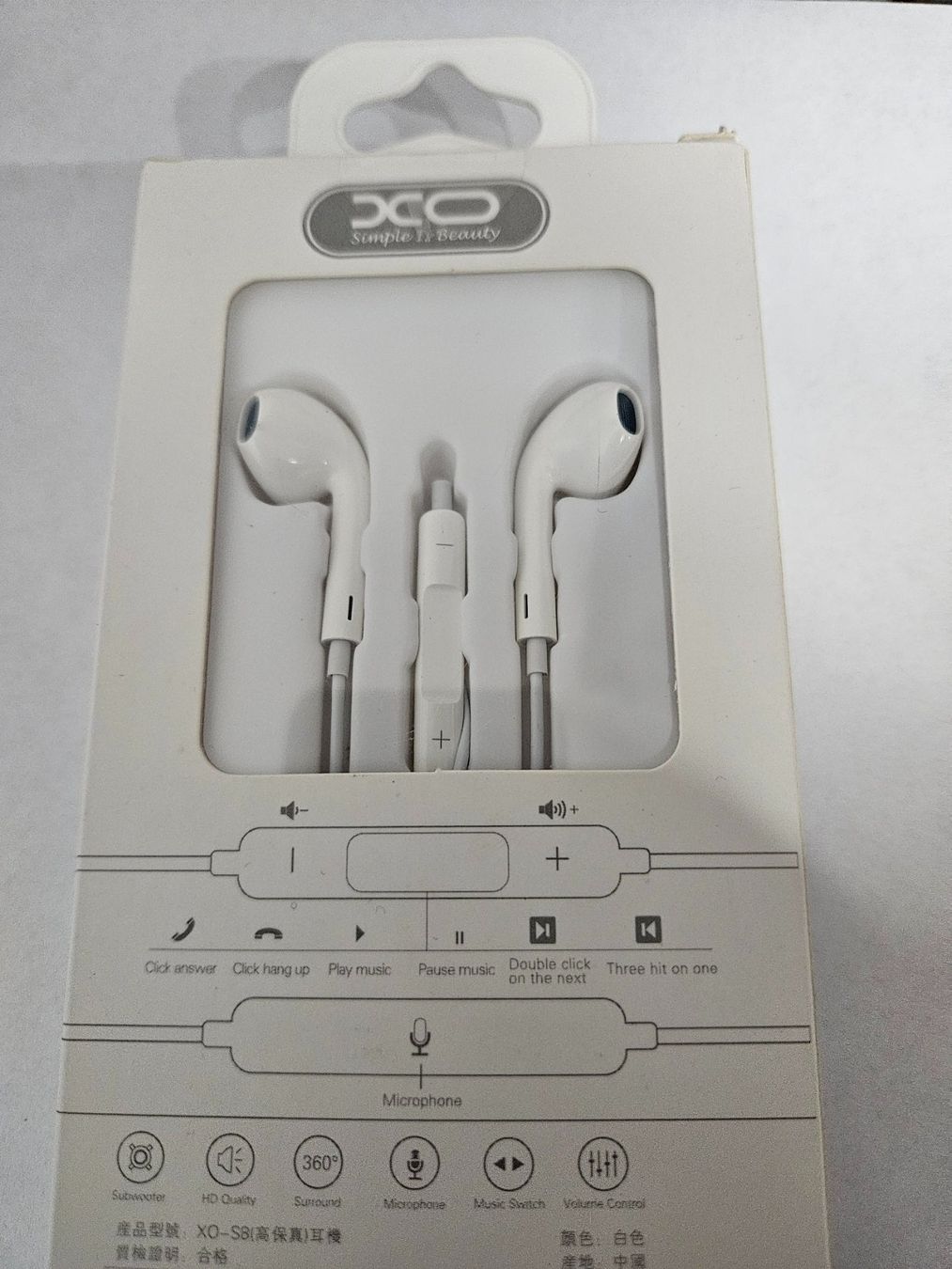 Cuffie: Kit pieton + ecouteur + micro blanc jack 3.5 mm – Nuovo e nell'imballaggio originale da Valentigney venduto da OrigineProd