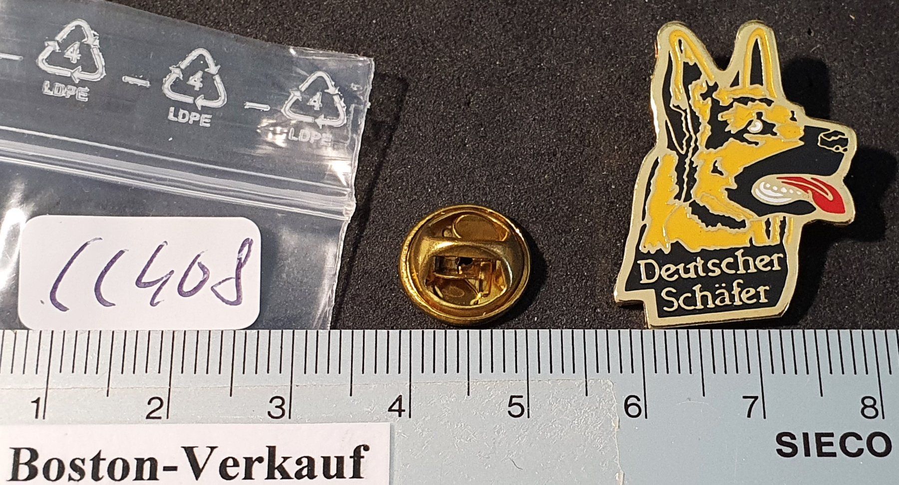 Placchette & Badge: CC408 - Pin Hund - Deutscher Schäfer – Usato da Reinach BL venduto da Boston-Verkauf 1