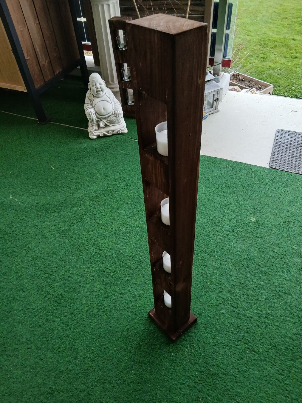 Tutte le decorazioni: Rustikaler Teelichthalter aus Holz als Muttertag Geschenk – Nuovo e nell'imballaggio originale da Grosswangen venduto da hans0122