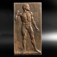 Bronze Relief von 1909 des Schweizer Künstlers Karl Hänny