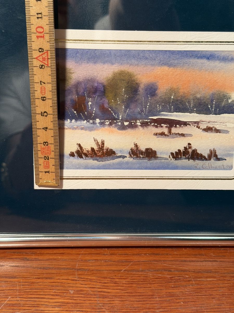 Gemälde: Original Watercolour Winter Scene Painting - Framed Artwork – Gebraucht aus Lausanne von vas_mbk2 4