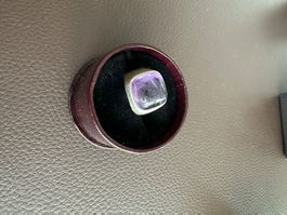 Silber-Ring mit lila Stein, Vintage-Look!