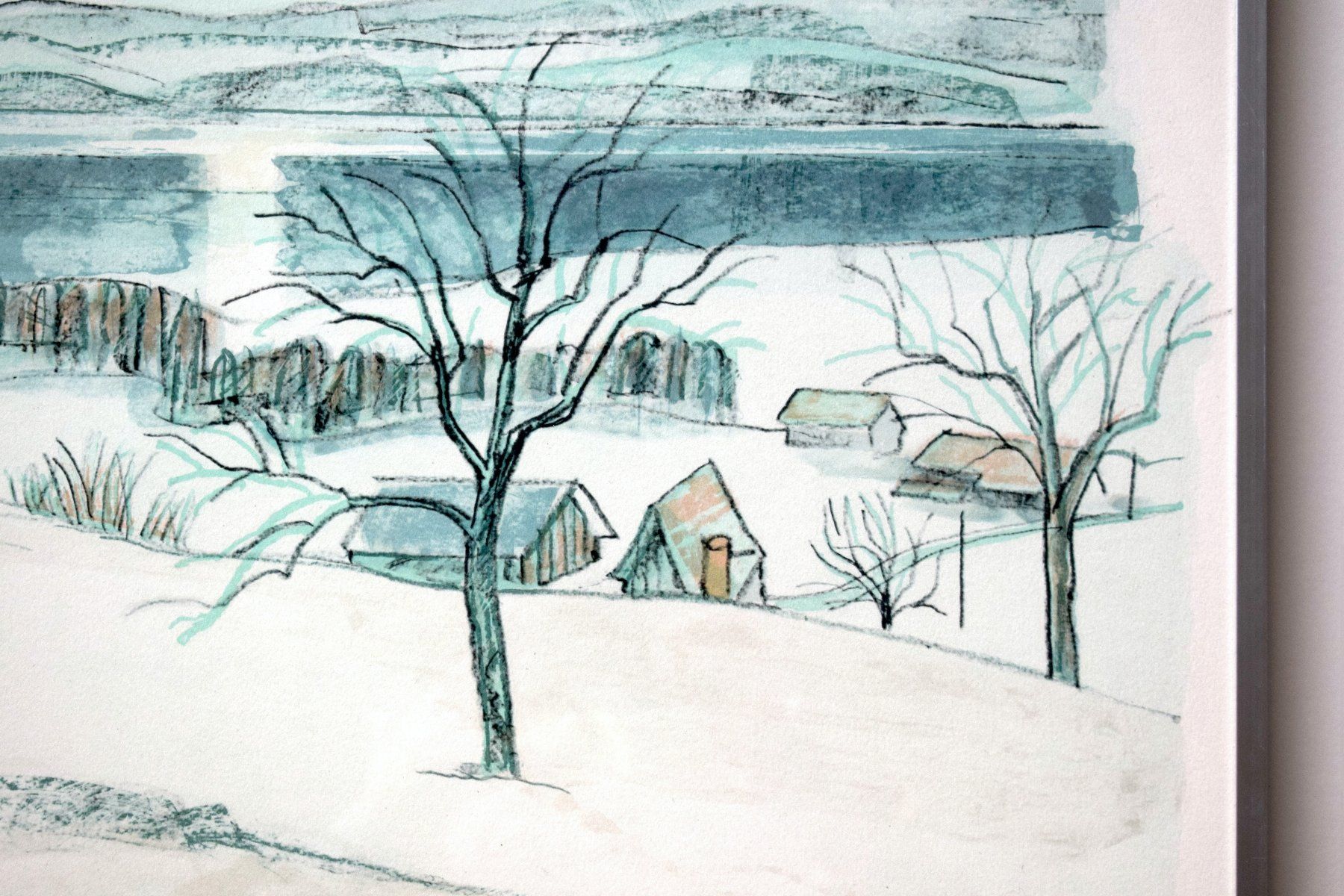 Grafica & Litografie: Walter Haettenschweiler Winterlandschaft Landschaft Winter – Usato da Zürich venduto da Kunstvoll 3