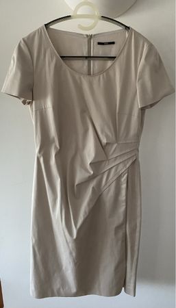BOSS Damen Kleid Beige Gr.40/ Edles Etuikleid Cotton & Cupro