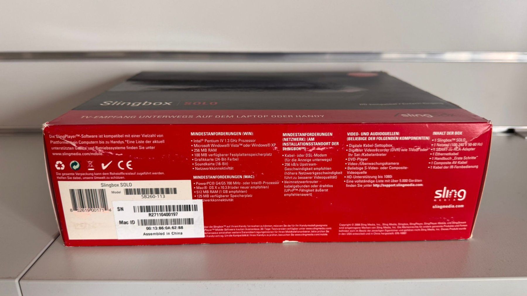 Lettore multimediale & Streamer: Sling Media Slingbox SOLO Network Media Player – Nuovo e nell'imballaggio originale da Dietlikon venduto da SAT-SWISS 2